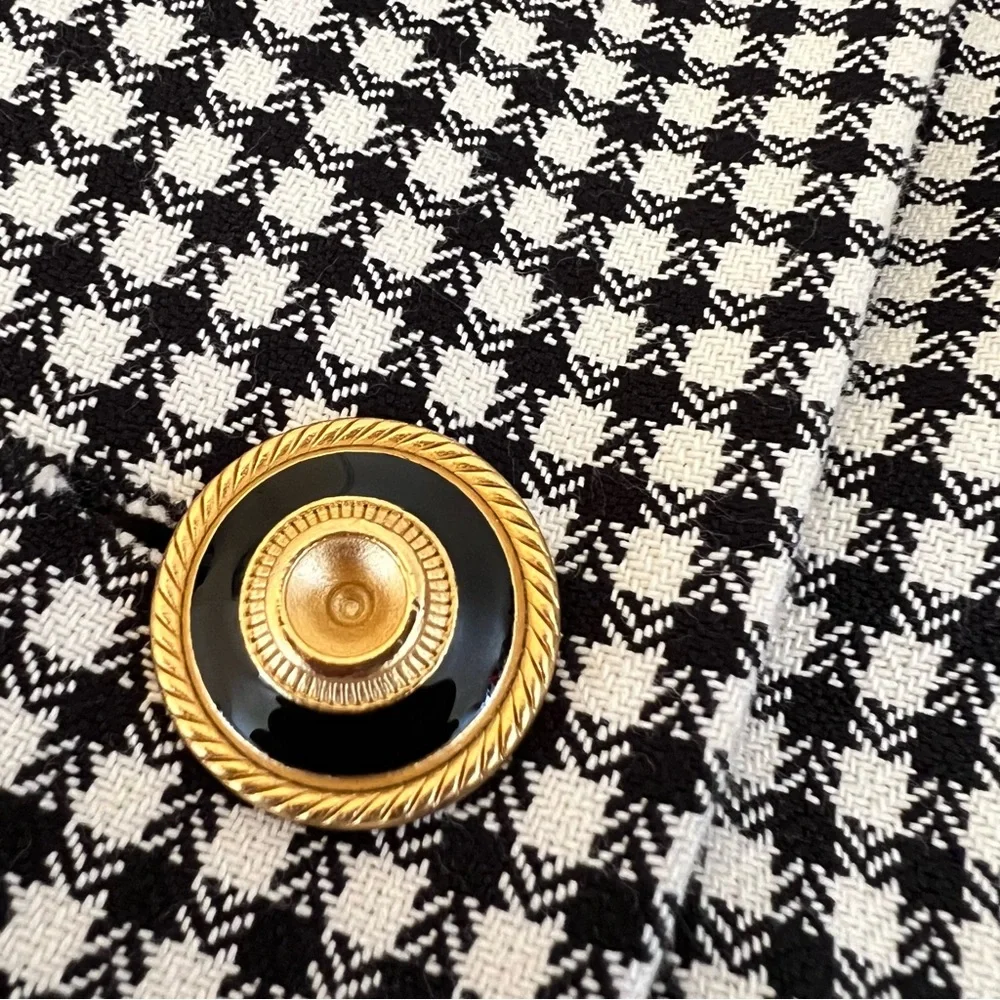 Vintage Plaid Gold Button Detail Double Breasted Flight
Stewardess Dress Size 4_6